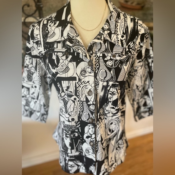 Vintage Picasso Cubism Abstract Art Jacket Size XL - Picture 2 of 13